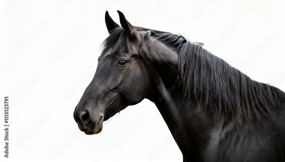 Obraz premium black horse isolated on white background