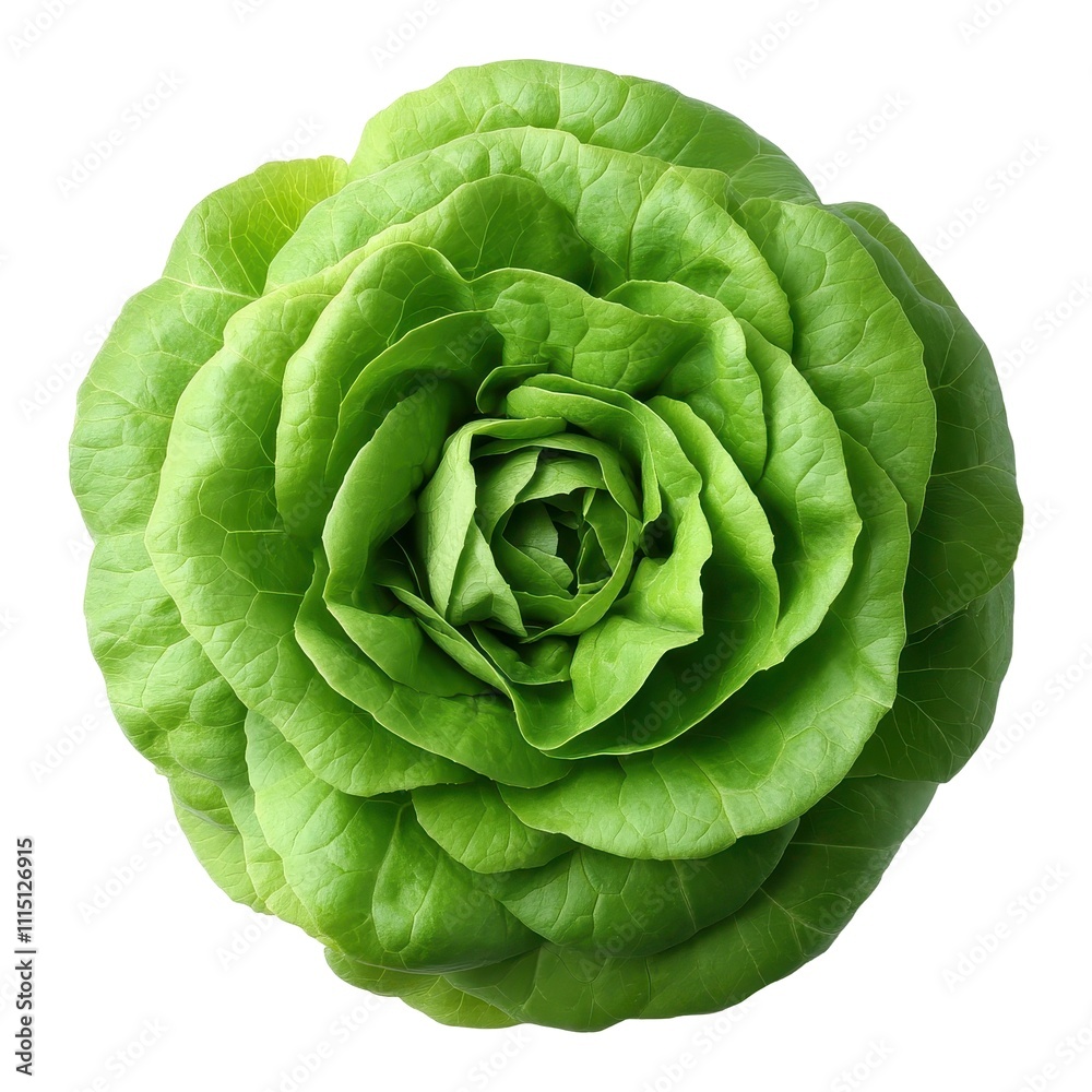 Obraz premium Fresh Green Lettuce Head in Rose Shape
