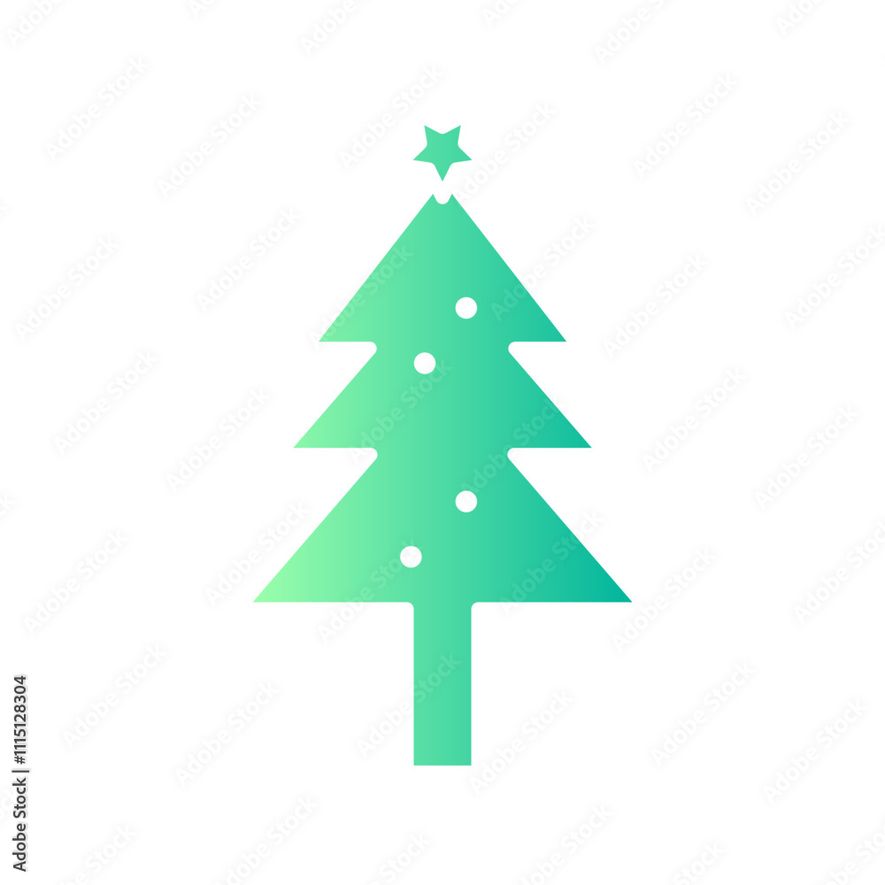 Obraz premium christmas tree gradient icon