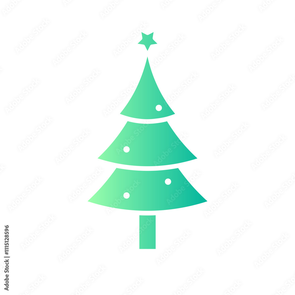 Obraz premium christmas tree gradient icon