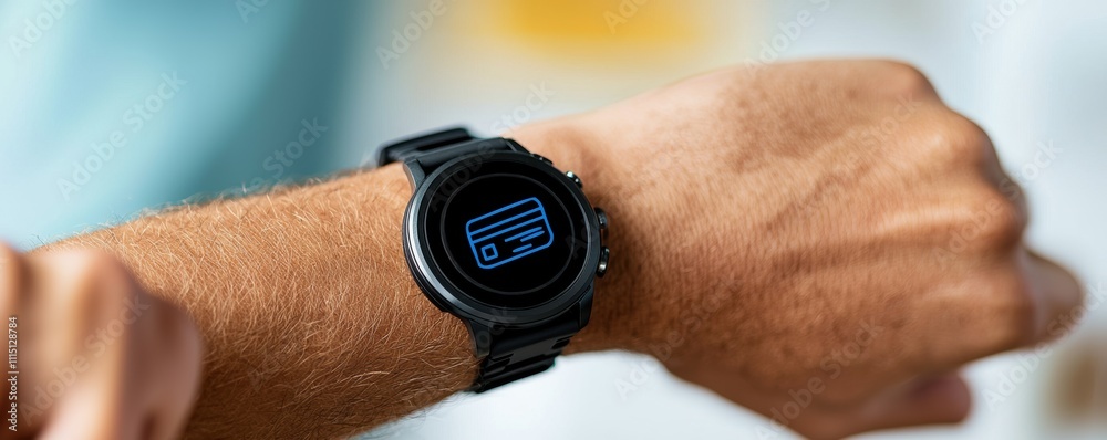 Smartwatch displaying notifications on a person's wrist. Smartwatch displaying notifications on a person's wrist.
