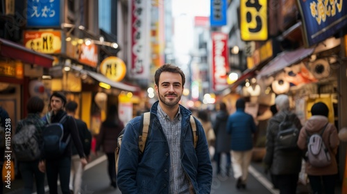 European man working in digital marketing in Japan