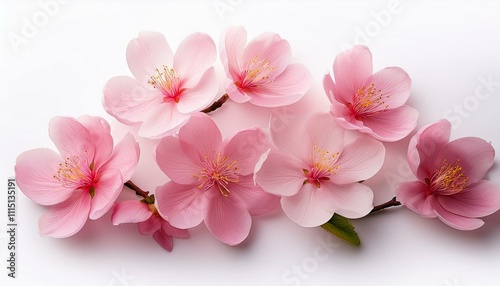 pink flowers isolated on white background