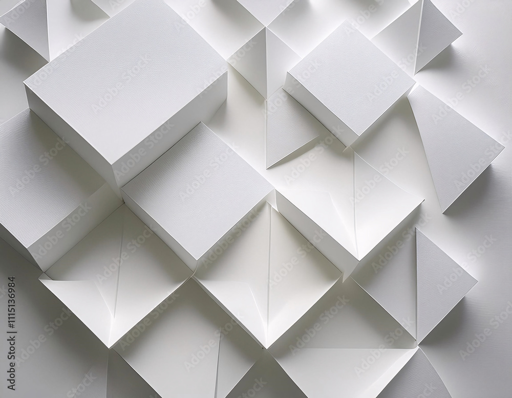Obraz premium Geometric 3D vector pattern with square blocks for futuristic design concept