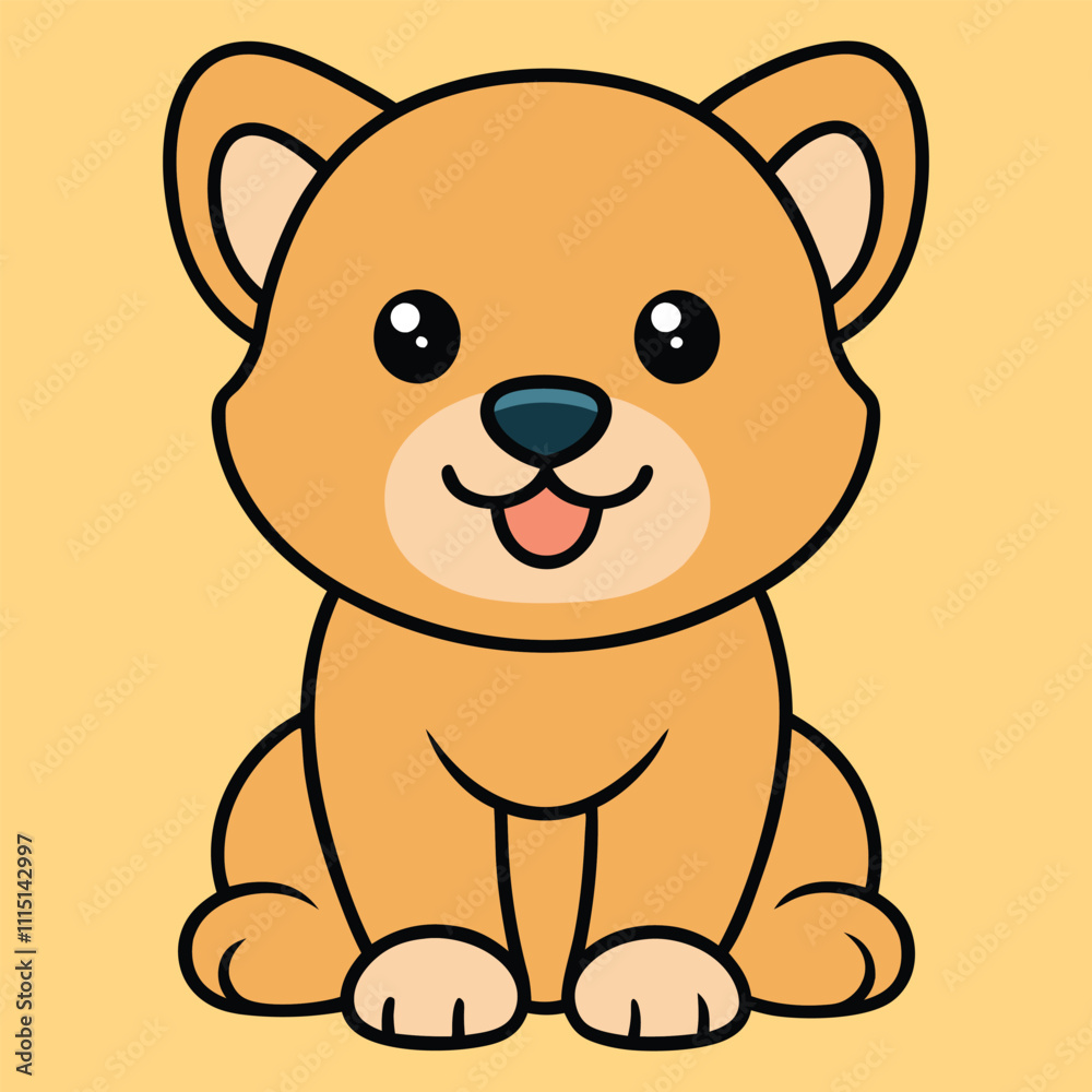 Fototapeta premium Cute Baby Teddy Bear Dog Sitting Vector Illustration Design 
