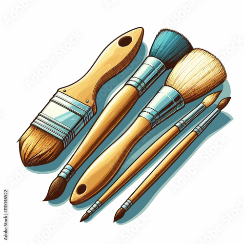 set of paint brushes