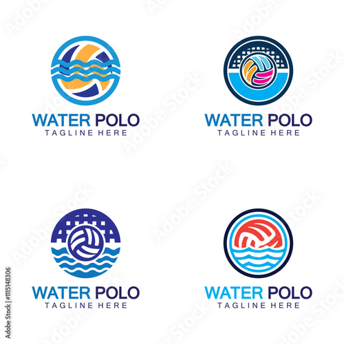 Water polo logo vector icon design. logo sport water polo