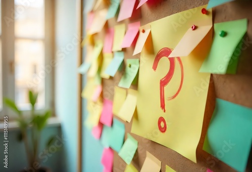 a yellow post it note is on a wall with many post it notes back to school