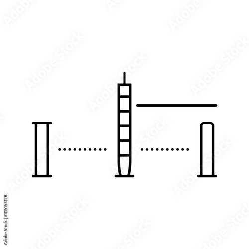 croquet set game line icon vector. croquet set game sign. isolated contour symbol black illustration