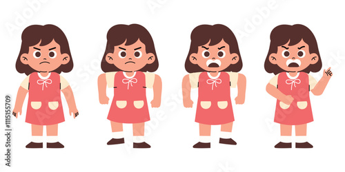 Angry Girl Kids Feels Mad and Tantrum	
