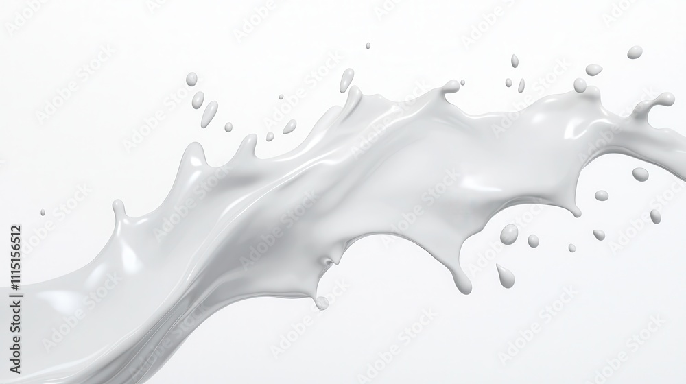 White Splash of Fluid Movement on Clean Background for Design Use White Splash of Fluid Movement on Clean Background for Design Use