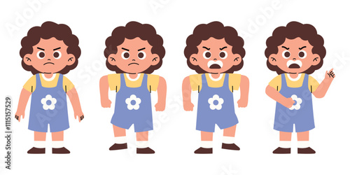 Angry Girl Kids Feels Mad and Tantrum	
