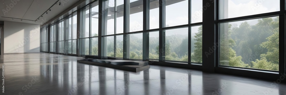 Fototapeta premium Glass balustrade and floor-to-ceiling windows, elegance, balustrade, luxury