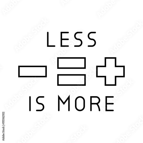less is more minimalism lifestyle line icon vector. less is more minimalism lifestyle sign. isolated contour symbol black illustration