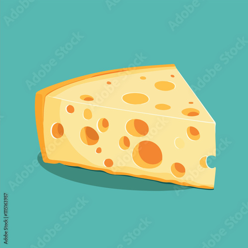 Piece of Cheese vector illustration on isolated background