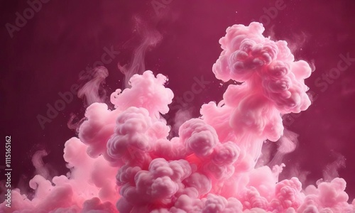 Soft luminescent smoke materializes in a vibrant pink hue , ambient, smoke, soft photo