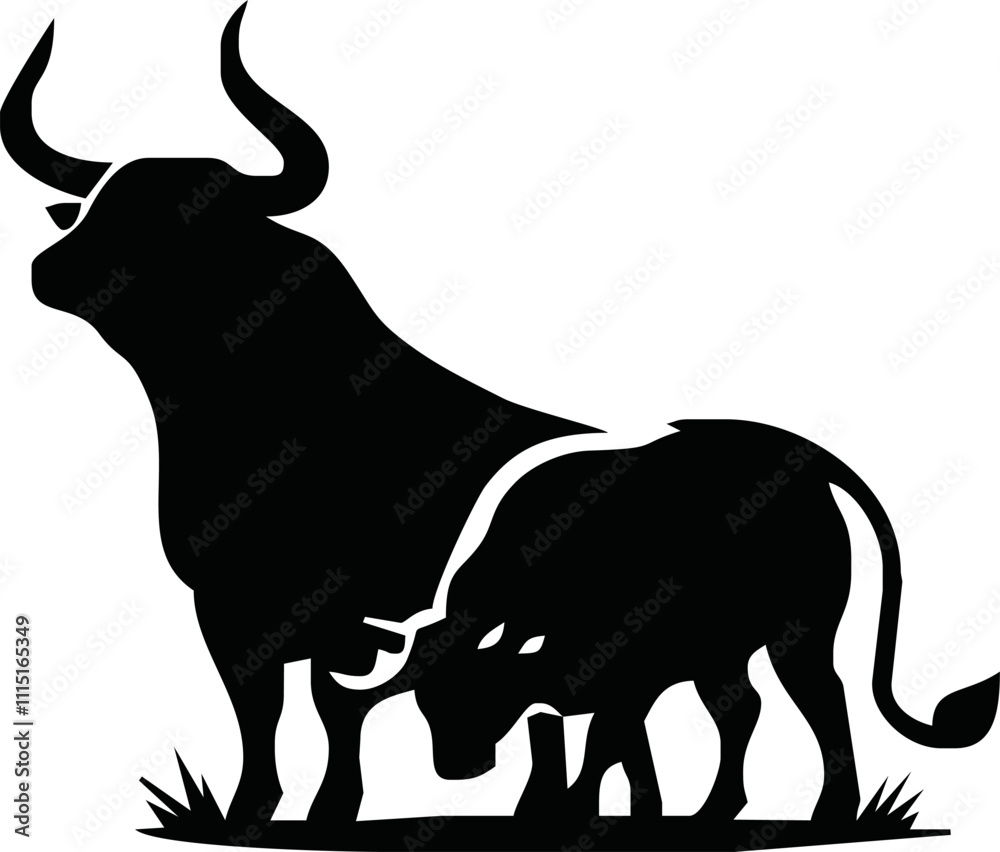 Black silhouette bull financial icons. Isolated on white background. Angry running bull icon illustration. Bull vector illustration. Domestic animal. Buffalo collection. Farm animal. Black silhouette bull financial icons. Isolated on white background. Angry running bull icon illustration. Bull vector illustration. Domestic animal. Buffalo collection. Farm animal.