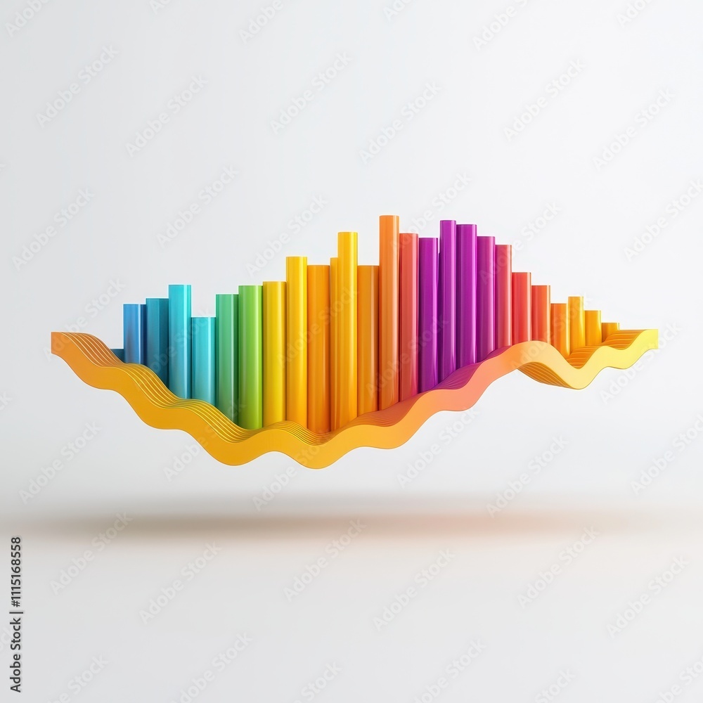 Fototapeta premium Vibrant 3D Render of Vibraphone with Radiant Soundwaves Flowing