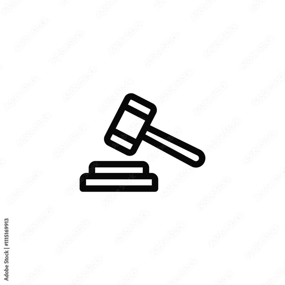 Fototapeta premium Gavel icon set. judge gavel symbol vector