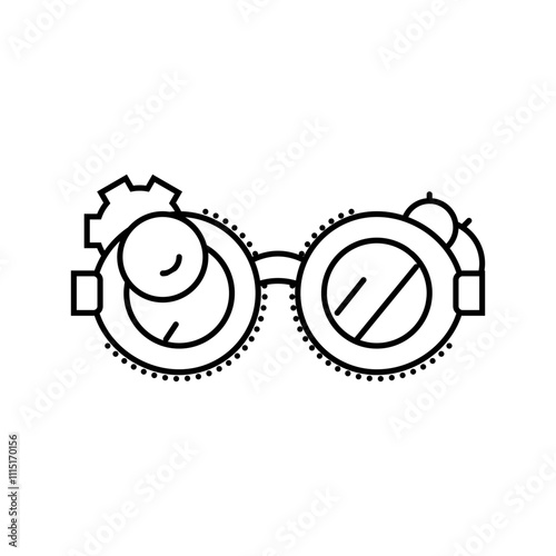 goggles steampunk vintage line icon vector. goggles steampunk vintage sign. isolated contour symbol black illustration