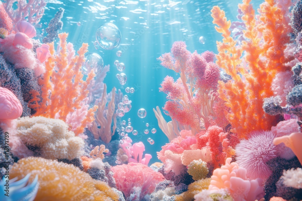 Naklejka premium Vibrant coral reef exploration underwater paradise nature photography tropical environment marine life colorful ecosystem