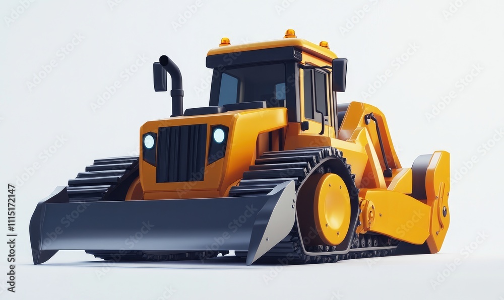 Fototapeta premium Powerful Bulldozer Moves Earth Efficiently & Safely on Construction Sites