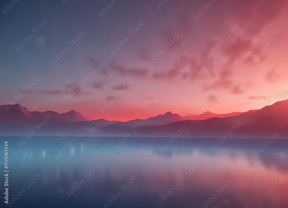 Obraz premium Soft Blue and Red Gradient for Calming Effect , serene atmosphere, subtle contrast, gradient background