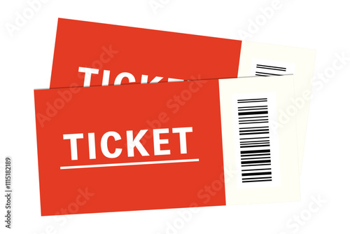 赤いチケット　２枚　イラスト