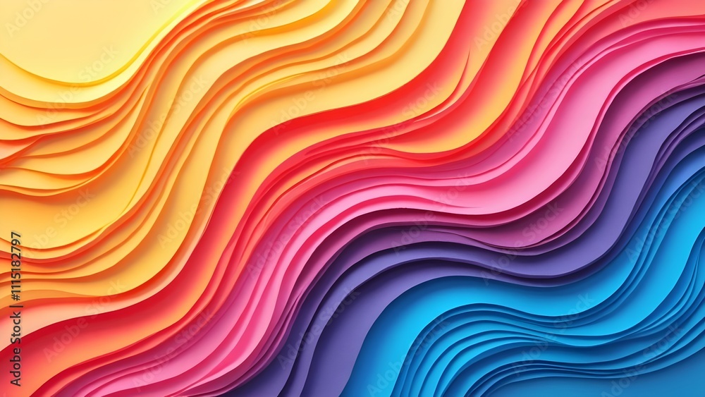 Rainbow Ribbons Playful Colorful Lines Design Background Rainbow Ribbons Playful Colorful Lines Design Background