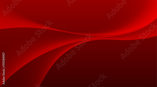 Smooth curves blending on red gradient background with copy space for