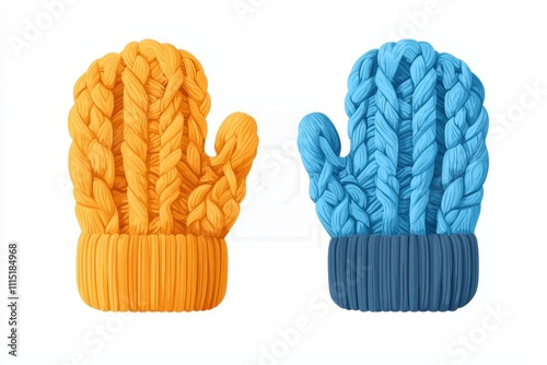 Cute Cartoon Design of Baby Mittens in Vibrant Colors photo