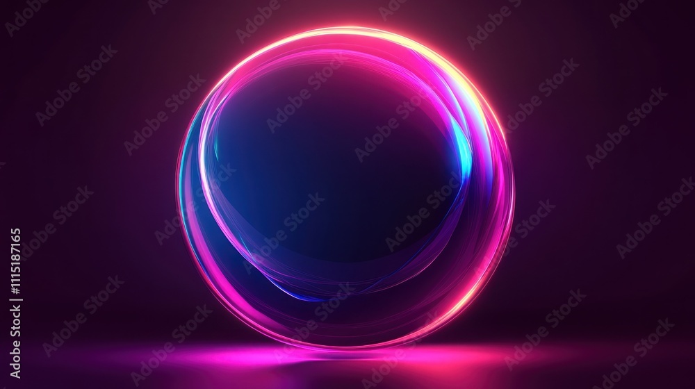 A floating sphere with a glossy finish and neon gradient, A floating sphere with a glossy finish and neon gradient,