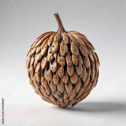 Detailed acacia seed pod on a white background , savannah landscape, acacia seeds photo