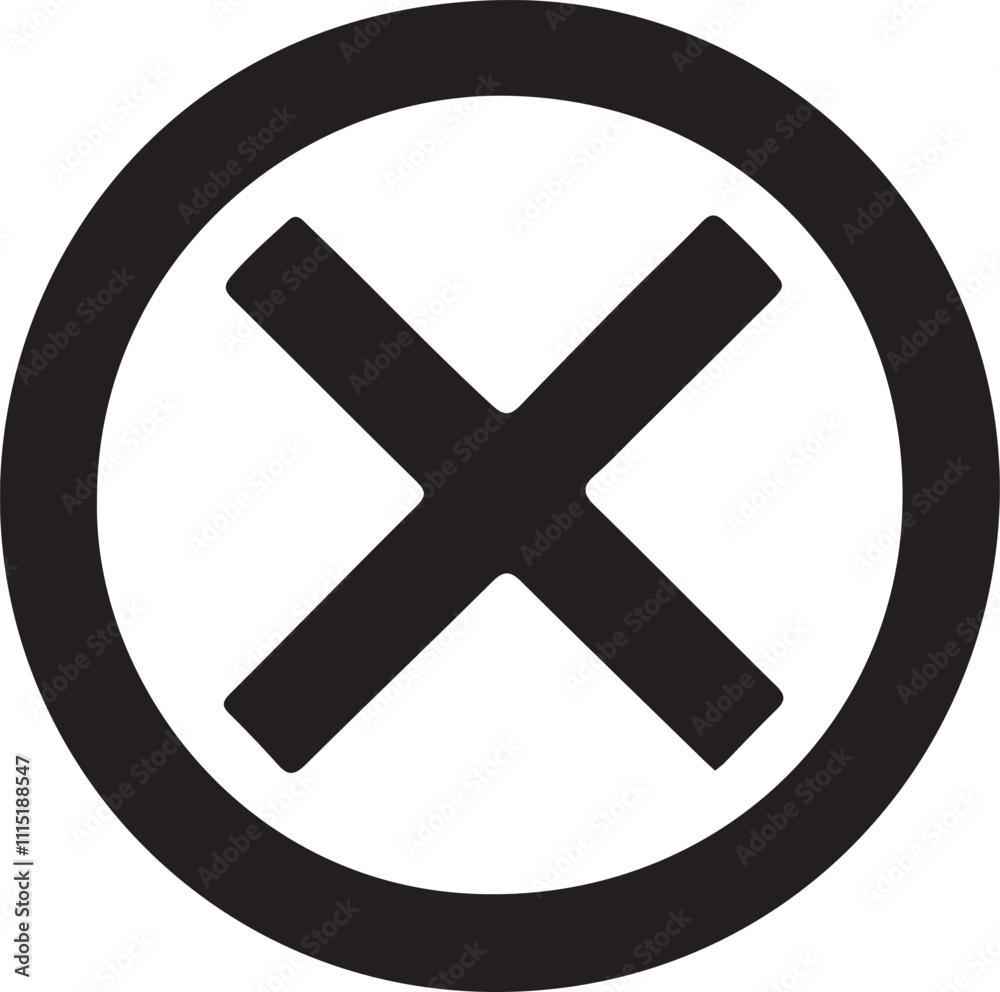 Fototapeta premium no sign button icon silhouette vector design