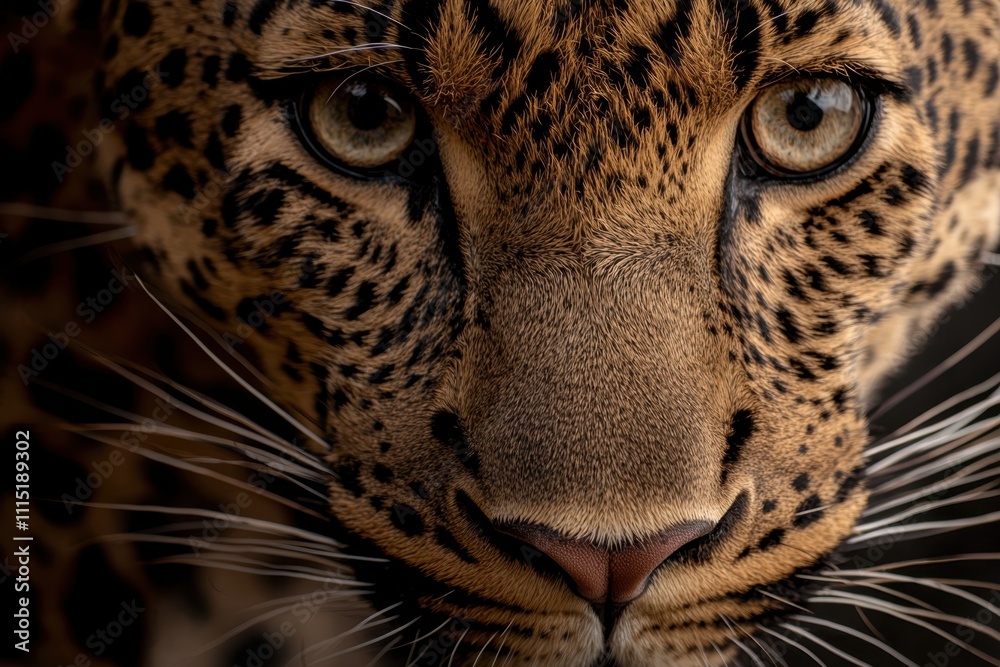 Fototapeta premium A close up of a leopard's face with its eyes open