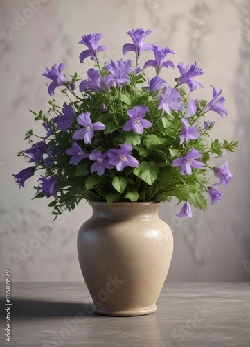 Wallpaper Mural Campanula muralis in a vase with other flowers and foliage, greenery, arrangement, flowers Torontodigital.ca