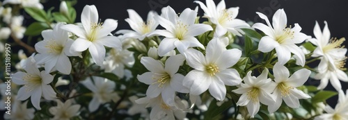 White Double Petal Jasmine Flowers in Full Bloom, arabian jasmine, photo