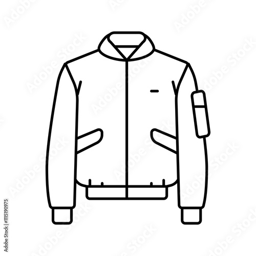 bomber jacket streetwear cloth fashion line icon vector. bomber jacket streetwear cloth fashion sign. isolated contour symbol black illustration