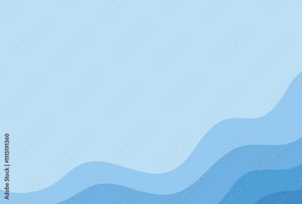 Water Wave Background Design, Abstract Vector Blue Ocean Wallpaper Template Water Wave Background Design, Abstract Vector Blue Ocean Wallpaper Template