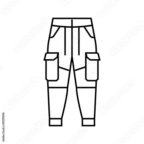 cargo pants streetwear cloth fashion line icon vector. cargo pants streetwear cloth fashion sign. isolated contour symbol black illustration