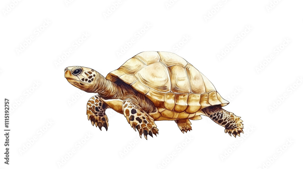 Fototapeta premium Tranquil turtle in a sapphire sea, serene underwater wildlife portrait