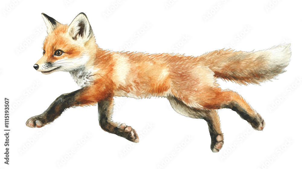 Obraz premium Fast and agile, a red fox sprinting across tiled floor in dynamic motion 