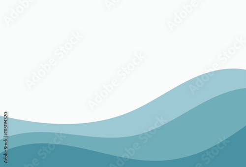 Water Wave Background Design, Abstract Vector Blue Ocean Wallpaper Template