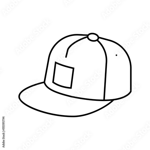 snapback hat streetwear cloth fashion line icon vector. snapback hat streetwear cloth fashion sign. isolated contour symbol black illustration