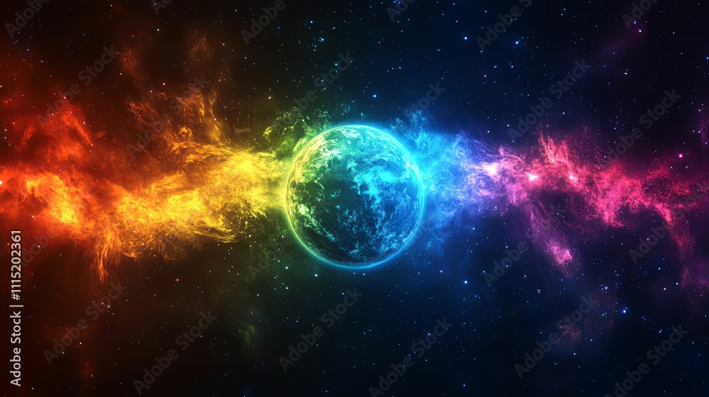 Rainbow Nebula Planet Cosmic Scene Celestial Body Rainbow Nebula Planet Cosmic Scene Celestial Body