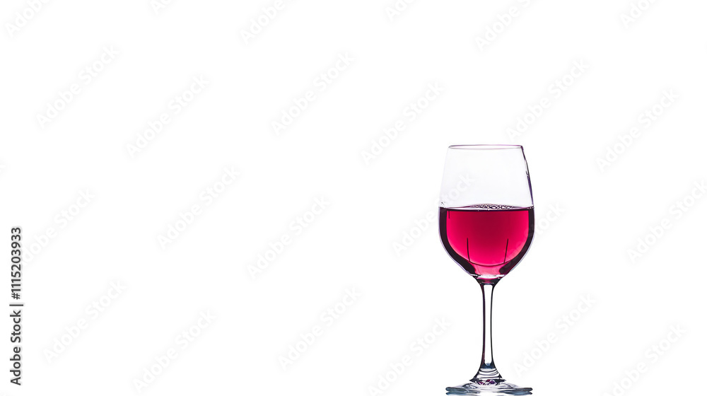 Elegant glass of wine on refreshing white background, a captivating still life Elegant glass of wine on refreshing white background, a captivating still life