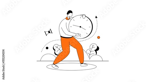 Time management 2D Animated Illustration