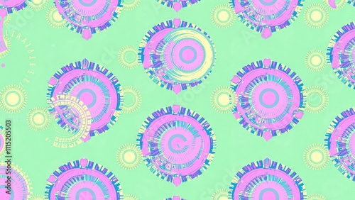 Vibrant Pastel Mandala Pattern Wallpaper for Home Decor, Yoga Studio, or Meditation Room