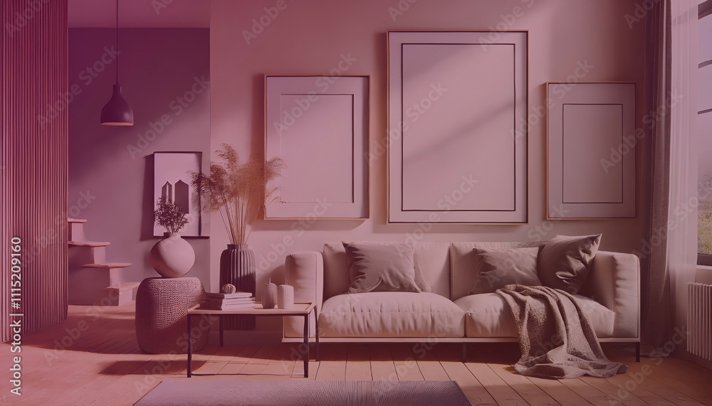 Frame mockup, ISO A paper size. 3d interior room render. Living room wall poster mockup. House background. Modern interior design. 3D render. Modern Minimalist Frame and Blank Poster Home Furniture Frame mockup, ISO A paper size. 3d interior room render. Living room wall poster mockup. House background. Modern interior design. 3D render. Modern Minimalist Frame and Blank Poster Home Furniture