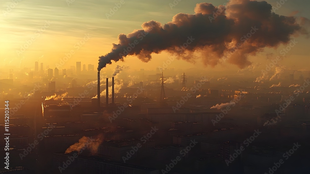 Closeup view of dense exhaust smoke billowing from a car tailpipe surrounded by the hazy urban skyline suitable for environmental impact and sustainability messaging Closeup view of dense exhaust smoke billowing from a car tailpipe surrounded by the hazy urban skyline suitable for environmental impact and sustainability messaging
